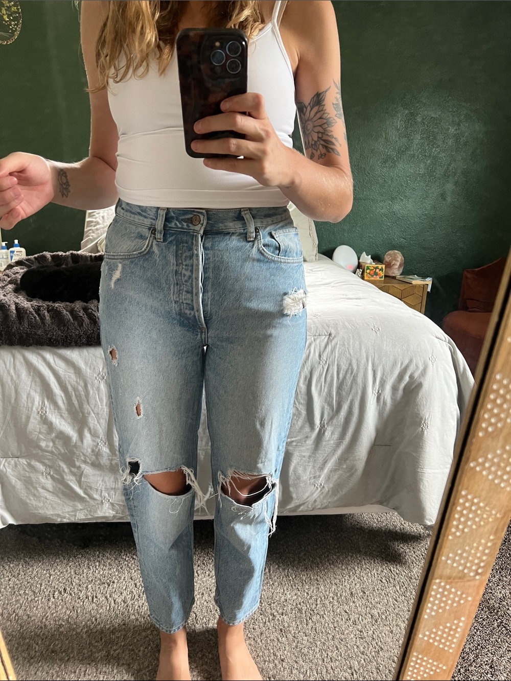 Boyish Light Blue Distressed Boyfriend Jeans